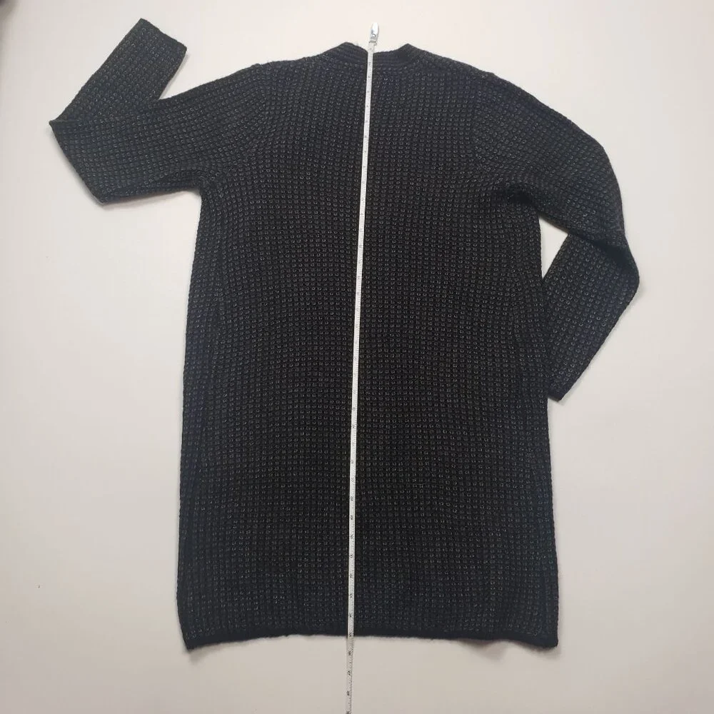 Fortune + Ivy Open Cardigan Sweater Women's Size Medium Black Grey Coatigan NWOT - Picture 6 of 16